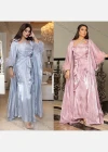 Wholesale Women's Satin Asymmetrical Plain Maxi Dress 2-piece Set MQ044# - Liuhuamall