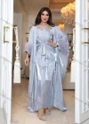 Wholesale Women's Satin Asymmetrical Plain Maxi Dress 2-piece Set MQ044# - Liuhuamall