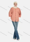 Wholesale Women's Casual Plain Button Down 3/4 Sleeve Shirt 1242# - Liuhuamall
