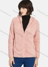 Wholesale Women's Casual Plain Zipper Warm Sherpa Hooded Jacket - Liuhuamall