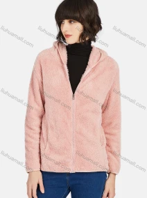 Wholesale Women's Casual Plain Zipper Warm Sherpa Hooded Jacket, LIUHUA CLOTHING WHOLESALE