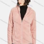 Wholesale Women's Casual Plain Zipper Warm Sherpa Hooded Jacket preview