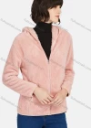 Wholesale Women's Casual Plain Zipper Warm Sherpa Hooded Jacket - Liuhuamall