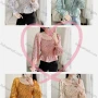 Wholesale Women's Causal Square Neck Long Sleeve Ruffle Trim Ditsy Floral Shirred Blouse preview