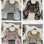 Wholesale Women's Causal Square Neck Bishop Sleeve Floral Print Crop Blouse preview