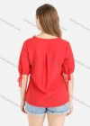 Wholesale Women's Casual V Neck Puff Sleeve Pearl Decor Lace Trims Blouse - Liuhuamall