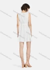 Wholesale Women's Casual V Neck Swiss Dot Plain Tank Dress With Belt - Liuhuamall