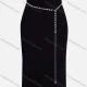 Wholesale Rhinestones Decor Metal Waist Chain QDLF2305# Silver Clothing Wholesale Market Liuhua
