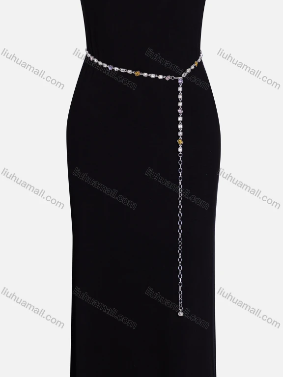 Wholesale Rhinestones Decor Metal Waist Chain QDLF2305#