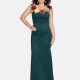 Women's Elegant Sleeveless Embroidered 3D Floral Straps Zip Back Mermaid Evening Dress 21403# 3# Clothing Wholesale Market -LIUHUA