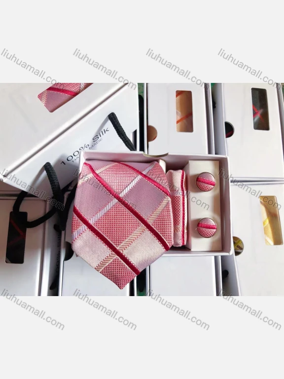 Wholesale Men's Fashion Argyle Colorblock Print Tie & Pocket Square & Cufflinks Sets