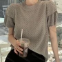 Wholesale Women's Casual Crew Neck Short Sleeve Plain Knit Blouse M911# preview