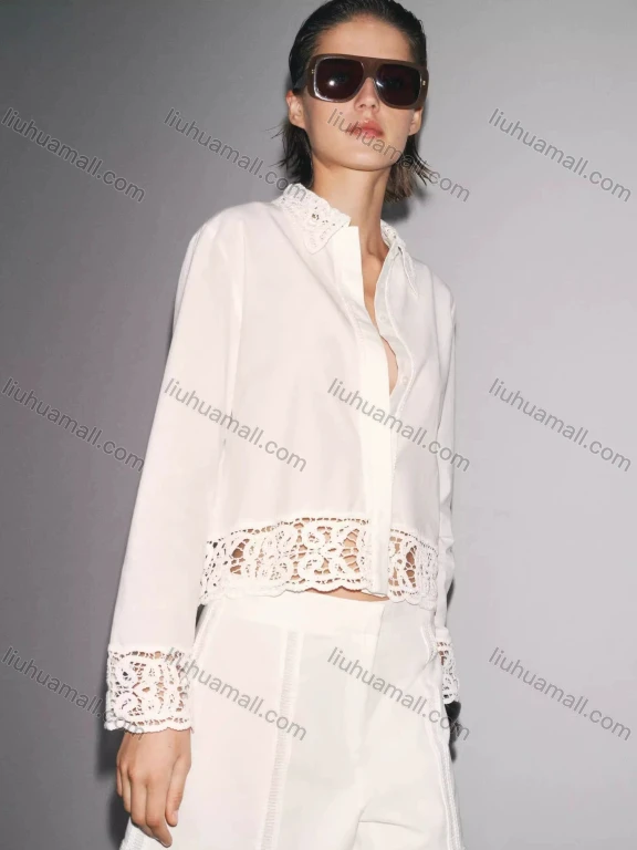 Wholesale Long-sleeved custom-made lace fabric made of cotton and linen