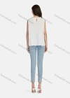 Wholesale Women's Casual Frill Neck Loose Fit Plain Frill Neck Tank Top 66491# - Liuhuamall