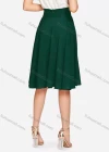 Wholesale Women's High Waist Ruffle Hem Plain Knee Length Skirt AY253# - Liuhuamall