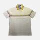 Men's Casual Striped Allover Print Short Sleeve Patch Pocket Polo Shirts Yellow Clothing Wholesale Market -LIUHUA