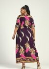 Wholesale Women's Plus Size Floral Embroidery V Neck Short Sleeve Maxi Dress - Liuhuamall