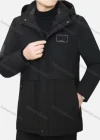 Wholesale Men's Casual Plain Hooded Thermal Lined Long Sleeve Zipper Coat - Liuhuamall