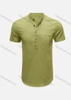 Wholesale Men's Linen Cozy Short Sleeve Patch Pocket Plain Henley Shirt - Liuhuamall