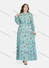 Wholesale Women's Casual Frill Neck Button Front Floral Ruffle Hem Peplum Shirt Dress 12219# - Liuhuamall