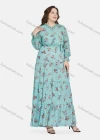 Wholesale Women's Casual Frill Neck Button Front Floral Ruffle Hem Peplum Shirt Dress 12219# - Liuhuamall