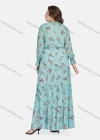 Wholesale Women's Casual Frill Neck Button Front Floral Ruffle Hem Peplum Shirt Dress 12219# - Liuhuamall
