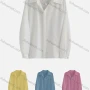 Wholesale Women's Casual Collared Long Sleeve Button Down Ruched Plain Shirts preview