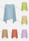 Wholesale Women's Elegant Bateau Neck Trumpet Sleeve Button Cuffs Plain Blouse 614556# - Liuhuamall