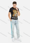 Wholesale Men's Rhinestone Bear Graphic Round Neck Slim Fit Casaul Tee - Liuhuamall