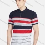 Wholesale Men's Casual Collared Short Sleeve Striped Button Front Polo Shirt preview