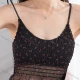 Wholesale Women's Casual Floral Spaghetti Strap Shirred Lace Trim Built-in Bra Lingerie F87# Black Clothing Wholesale Market Liuhua