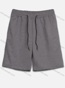 Wholesale Men's Casual Plain Drawstring Sporty Pockets Shorts Dark Gray#, LIUHUA CLOTHING WHOLESALE