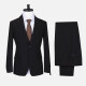 Men's Business Lapel Single Breasted Plain Flap Pockets Blazer Jacket & Pants 2 Piece Set 718104-4# Black Clothing Wholesale Market -LIUHUA