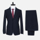 Men's Business Lapel Single Breasted Plain Flap Pockets Blazer Jacket & Pants 2 Piece Set 718104-4# Navy Clothing Wholesale Market -LIUHUA
