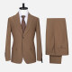 Men's Business Lapel Single Breasted Plain Flap Pockets Blazer Jacket & Pants 2 Piece Set 718104-4# Camel Clothing Wholesale Market -LIUHUA