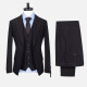 Men's Business Single Breasted Plain Pockets Lapel Blazer & Vest & Pants 3 Piece Sets 718104-5# Black 1# Clothing Wholesale Market -LIUHUA