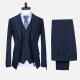 Men's Business Single Breasted Plain Pockets Lapel Blazer & Vest & Pants 3 Piece Sets 718104-5# Blue Clothing Wholesale Market -LIUHUA