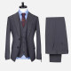 Men's Business Single Breasted Plain Pockets Lapel Blazer & Vest & Pants 3 Piece Sets 718104-5# Dark Gray Clothing Wholesale Market -LIUHUA