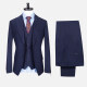 Men's Business Single Breasted Plain Pockets Lapel Blazer & Vest & Pants 3 Piece Sets 718104-5# Navy Clothing Wholesale Market -LIUHUA