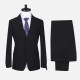 Men's Business Lapel Single Breasted Plain Flap Pockets Blazer Jacket & Pants 2 Piece Set 721185# Black 1# Clothing Wholesale Market -LIUHUA