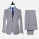 Men's Formal Single Breasted Striped Flap Pockets Lapel Blazer & Vest & Pants 3 Piece Sets D3337# Gray Clothing Wholesale Market -LIUHUA