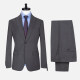 Men's Formal Single Breasted Striped Flap Pockets Lapel Blazer & Vest & Pants 3 Piece Sets D3337# Dark Gray Clothing Wholesale Market -LIUHUA