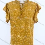Wholesale Women's Casual Tie Neck Cap Sleeve Pin Dot Ruffle Trim Blouse preview