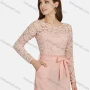 Wholesale Women's Casual Guipure Lace Long Sleeve Top 2-piece Set 28299# preview