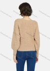 Wholesale Women's Casual Plain V Neck Pearl Decor Long Sleeve Sweater - Liuhuamall