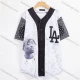 Wholesale Men's Athletic Workout V Neck Paisley Letter Figure Button Front Contrast Short Sleeve Baseball Jersey Top White Clothing Wholesale Market Liuhua