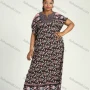 Wholesale Women's Allover Floral Print Embroidery Notched Neck Wrap African Maxi Dress preview