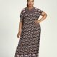 Women's Allover Floral Print Embroidery Notched Neck Wrap African Maxi Dress Black Clothing Wholesale Market -LIUHUA