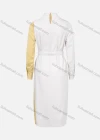 Wholesale Women's Fashion Colorblock Mock Neck Long Sleeve Dress Wtih Belt - Liuhuamall