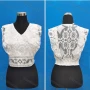 Wholesale Women's Casual V Neck Embroidery Lace Ruffle Trim Tank Tops preview